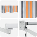 vidaXL Behúzható napellenző Narancs Szürke Kék Fehér 350 x 250 cm