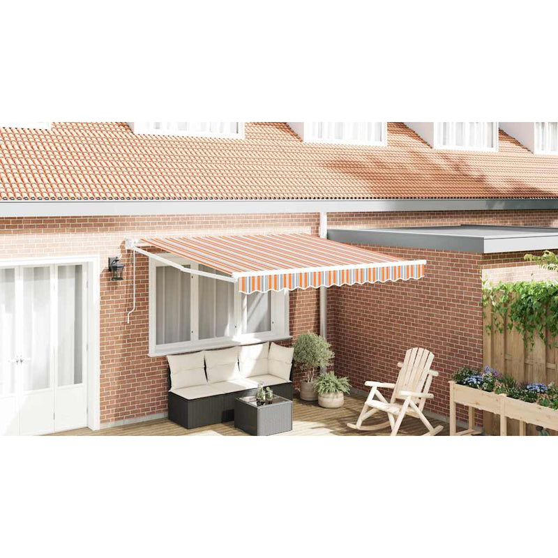 vidaXL Behúzható napellenző Narancs Szürke Kék Fehér 350 x 250 cm
