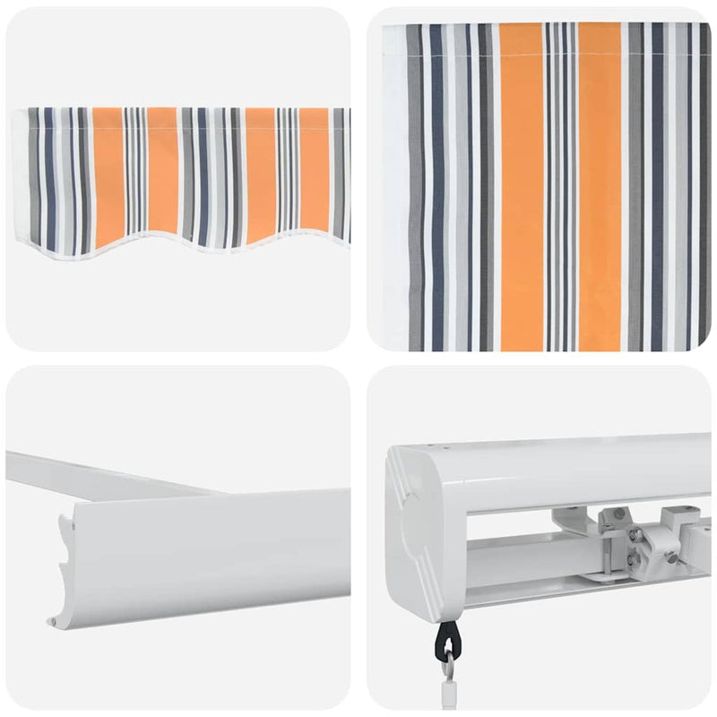 vidaXL Behúzható napellenző Sokszínű 350 x 250 cm Szövet és Fém