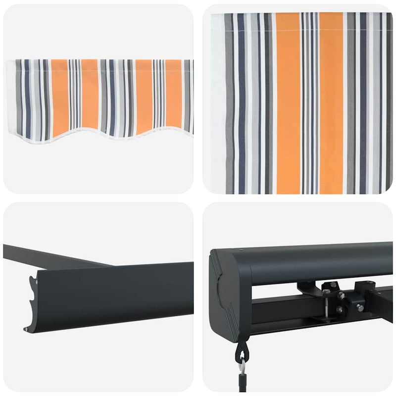 vidaXL Behúzható napellenző Sokszínű 350 x 250 cm Szövet és Fém