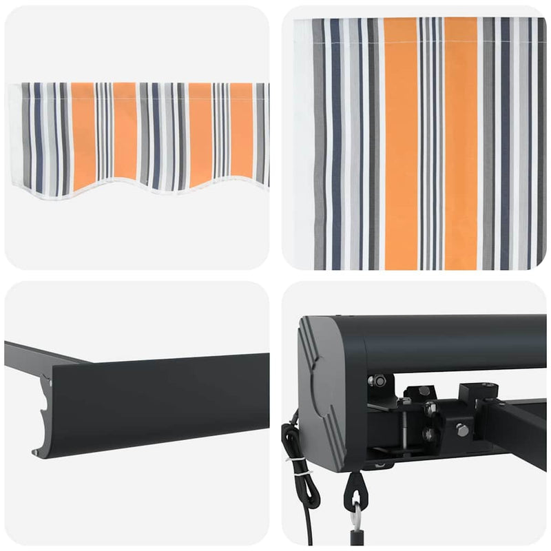 vidaXL Behúzható napellenző Sokszínű 350 x 250 cm Szövet, Fém