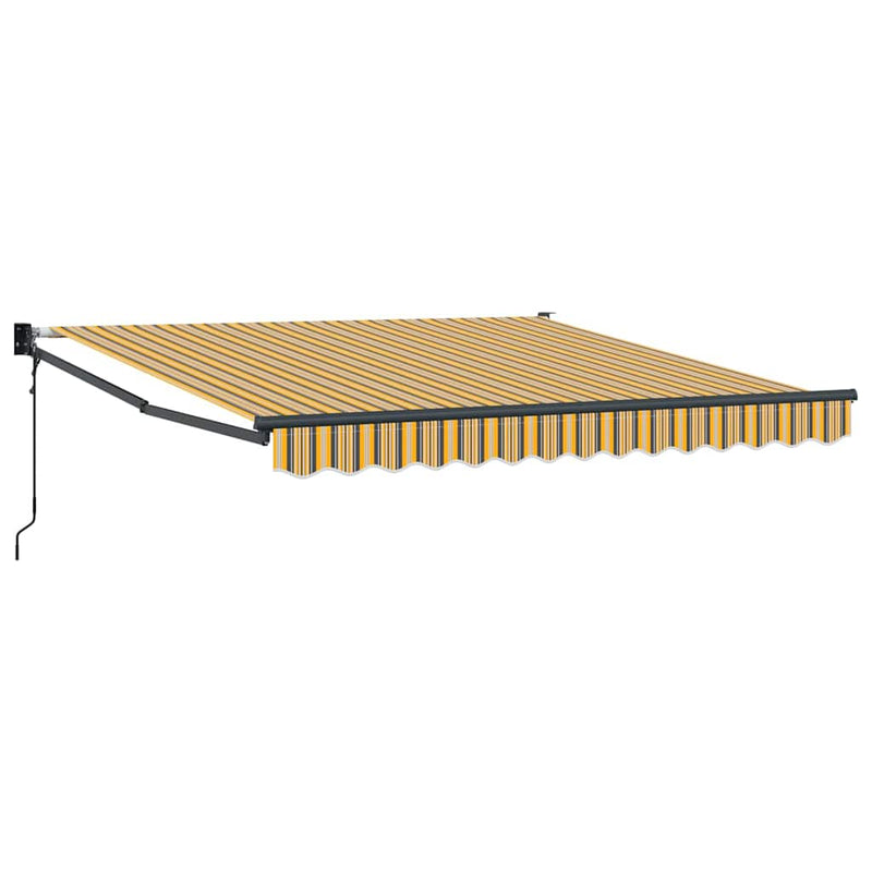 vidaXL Behúzható napellenző Sárga, szürke és fehér 350 x 250 cm szövet