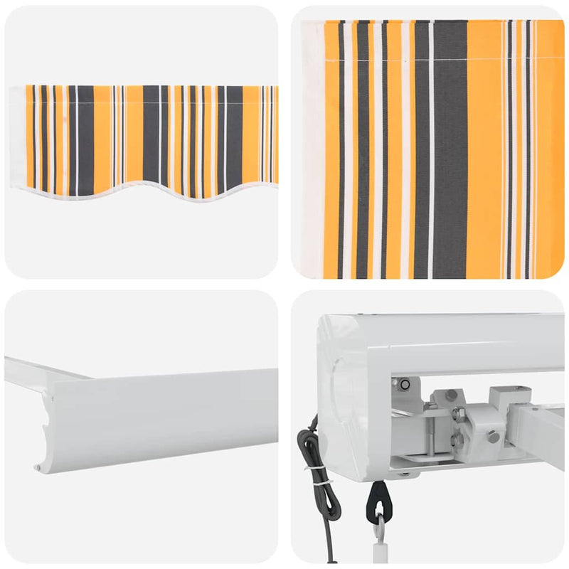 vidaXL Behúzható napellenző Sokszínű 350 x 250 cm Szövet, Fém