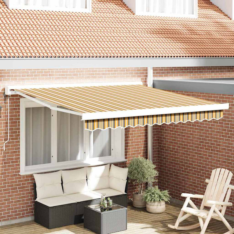 vidaXL Behúzható napellenző Sokszínű 350 x 250 cm Szövet, Fém