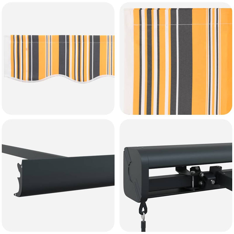 vidaXL Behúzható napellenző Sokszínű 350 x 250 cm Szövet és Fém
