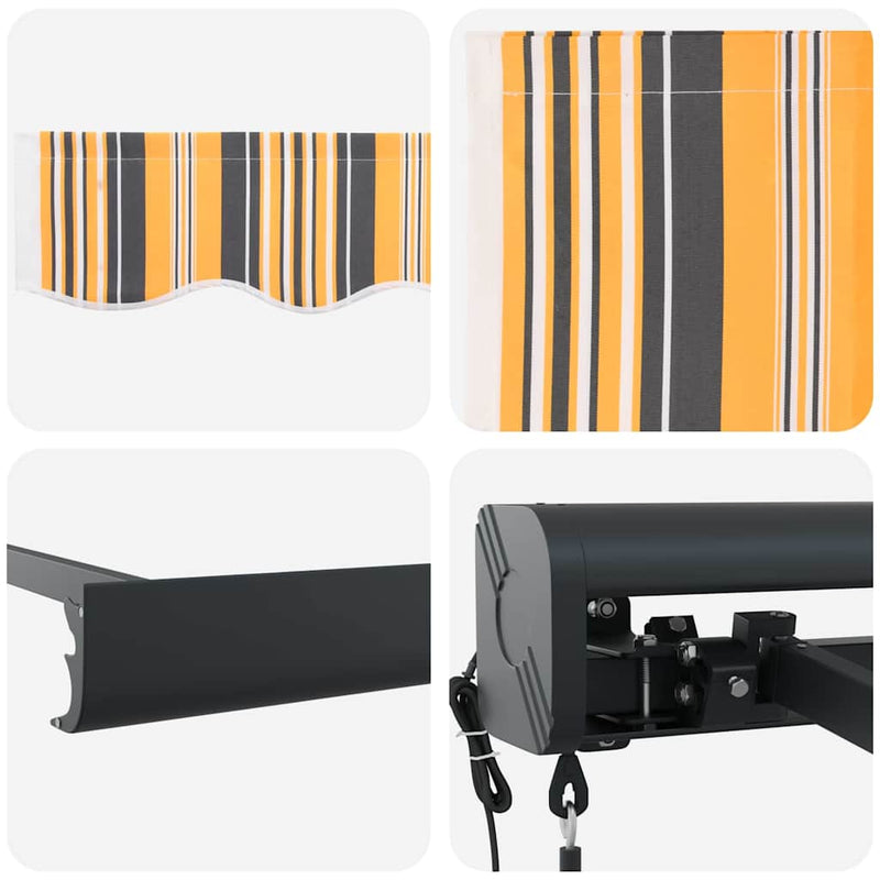 vidaXL Behúzható napellenző Sokszínű 350 x 250 cm Szövet, Fém