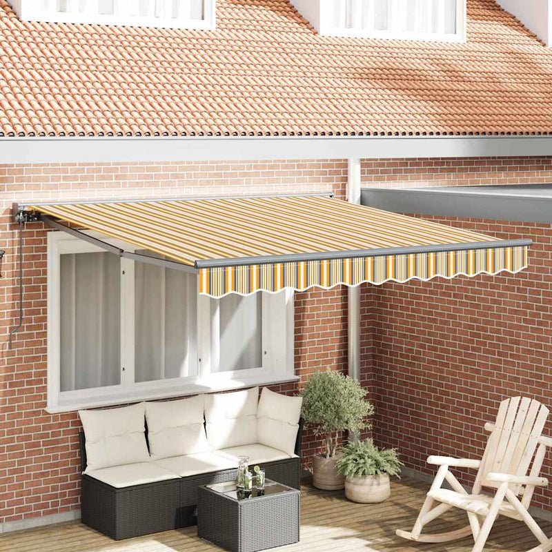 vidaXL Behúzható napellenző Tarka csíkos 350x250 cm szövet