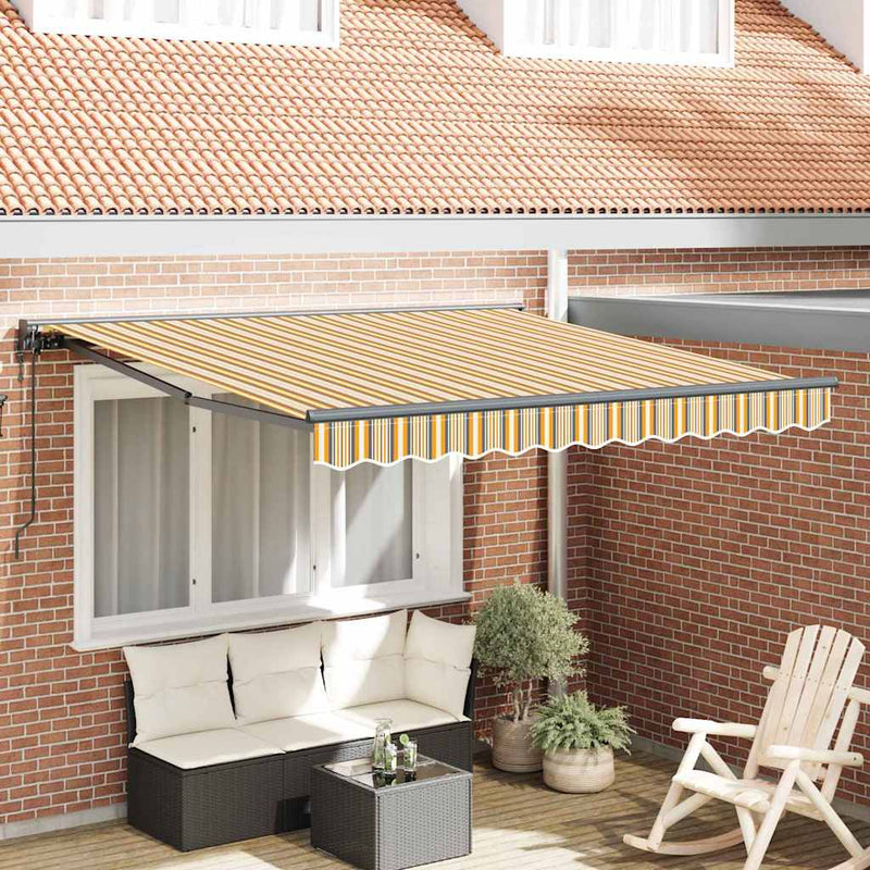 vidaXL Behúzható napellenző Tarka csíkos 350x250 cm szövet