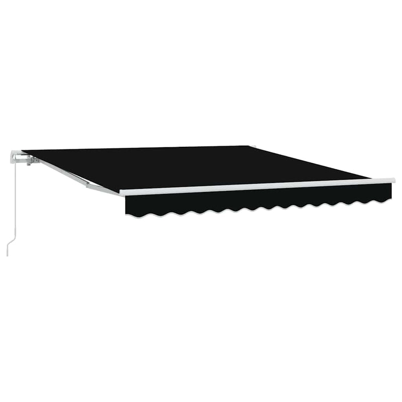 vidaXL Behúzható napellenző Fekete 350 x 250 cm szövet