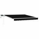 vidaXL Behúzható napellenző Fekete 350 x 250 cm Szövet és Acél