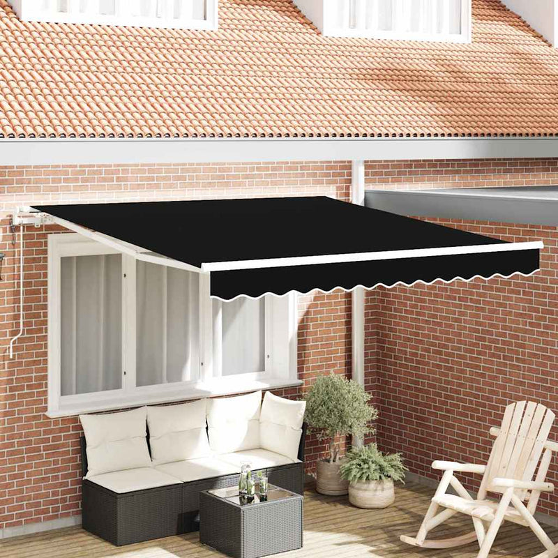 vidaXL Behúzható napellenző 350 x 250 cm Fekete