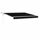 vidaXL Behúzható napellenző Fekete 350 x 250 cm Poliészter