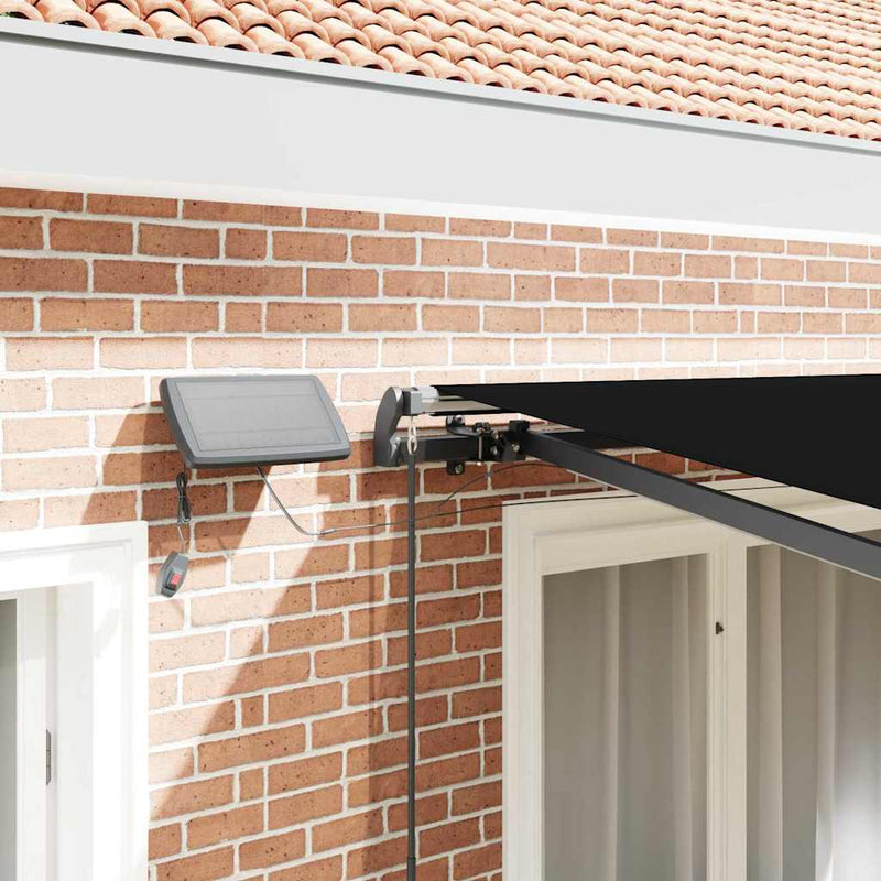 vidaXL Behúzható napellenző Fekete 350 x 250 cm szövet