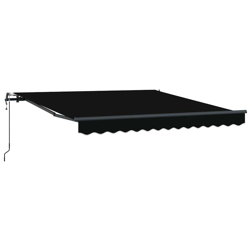 vidaXL Behúzható napellenző Fekete 350 x 250 cm szövet