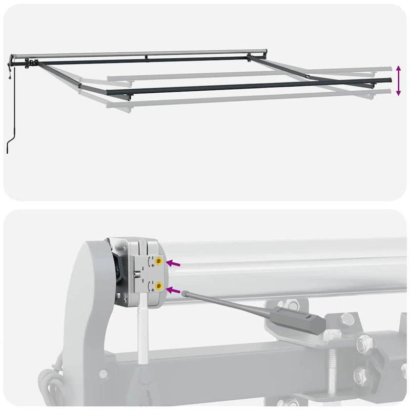 vidaXL Behúzható napellenző Fekete 350 x 250 cm szövet