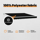 vidaXL Napernyő Fekete 350 x 250 cm Poliészter és fém