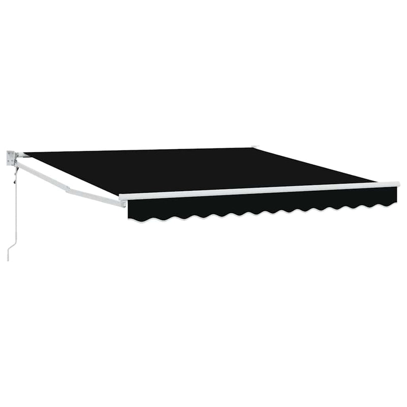 vidaXL Behúzható napellenző Fekete 350 x 250 cm szövet