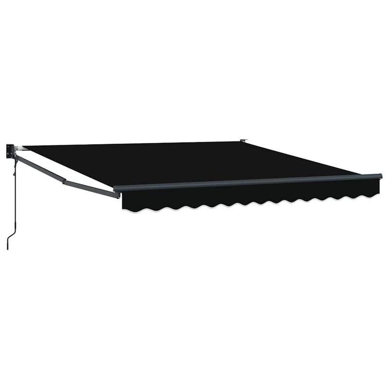 vidaXL Behúzható napellenző Fekete 350 x 250 cm szövet