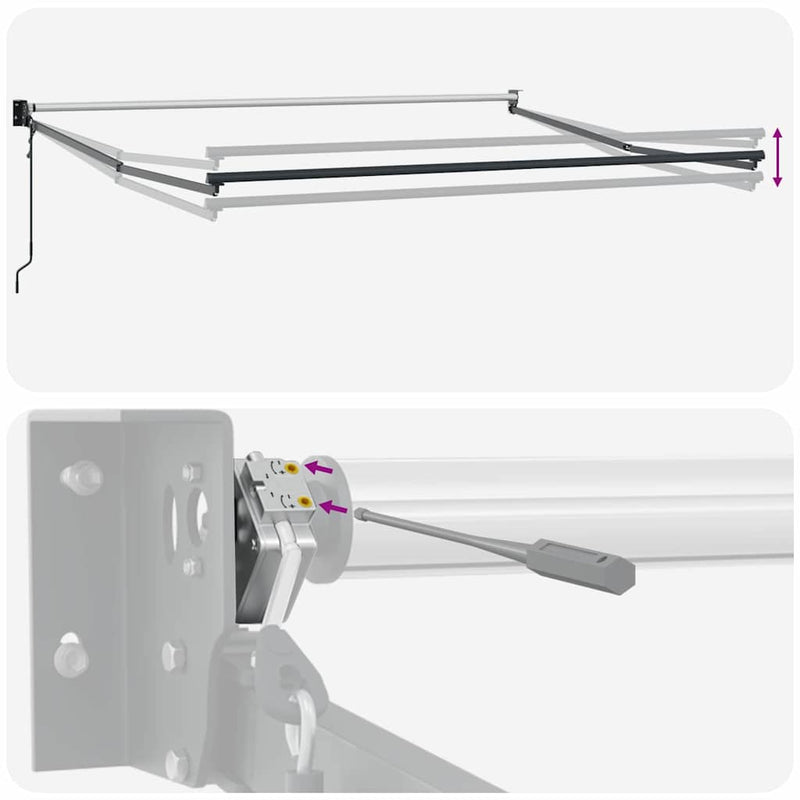vidaXL Behúzható napellenző Fekete 350 x 250 cm szövet