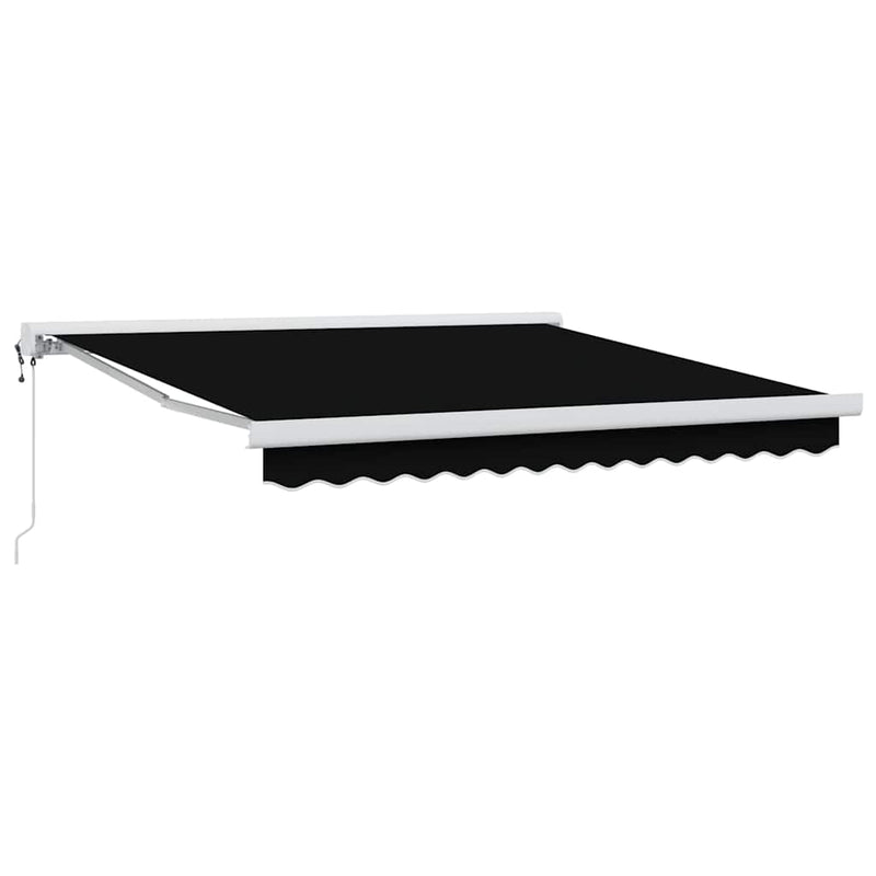 vidaXL Behúzható napellenző Fekete 350 x 250 cm Szövet, Fém