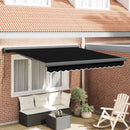 vidaXL Behúzható napellenző Fekete 350 x 250 cm Szövet és Fém