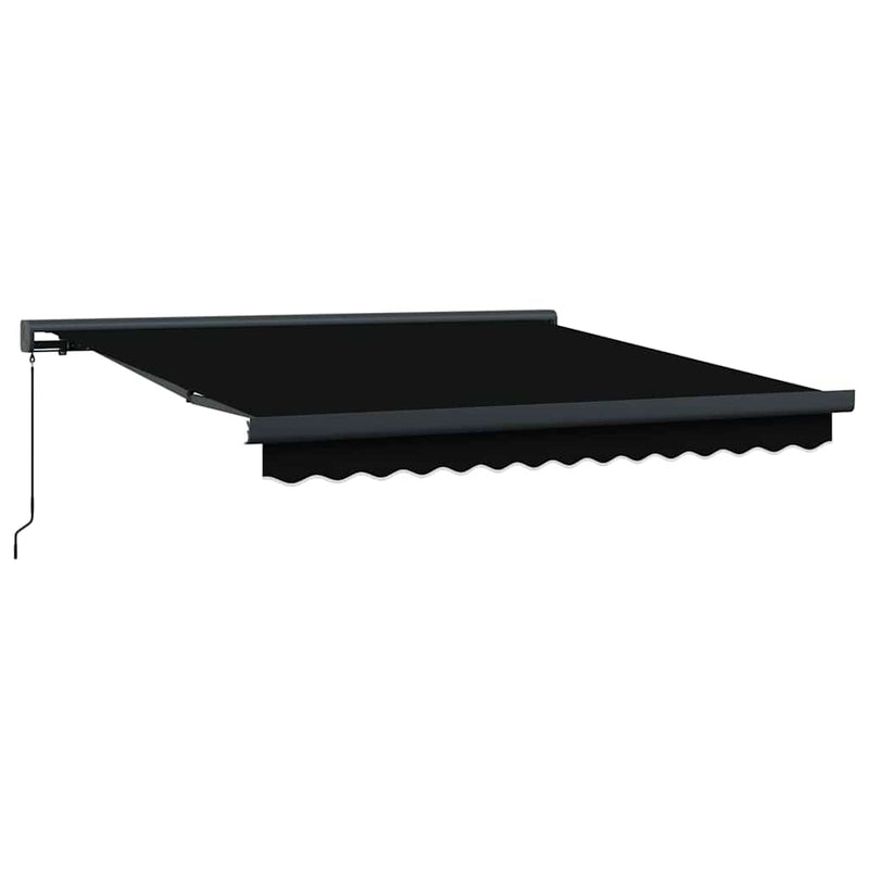 vidaXL Behúzható napellenző Fekete 350 x 250 cm Szövet és Fém