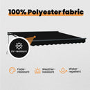 vidaXL Napernyő keret Fekete 350 x 250 cm Poliészter PU bevonattal