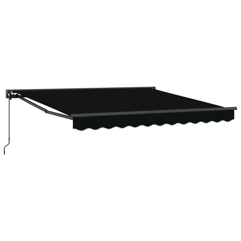 vidaXL Behúzható napellenző Fekete 350x250 cm szövet