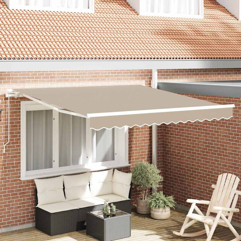 vidaXL Behúzható napellenző Bézs 350 x 250 cm szövet