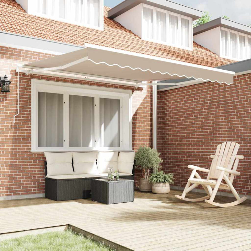vidaXL Behúzható napellenző Bézs 350 x 250 cm szövet