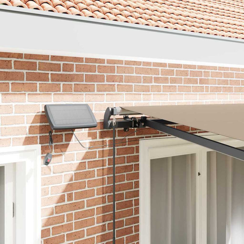 vidaXL Behúzható napellenző LED -es lámpákkal Bézs 350 x 250 cm szövet