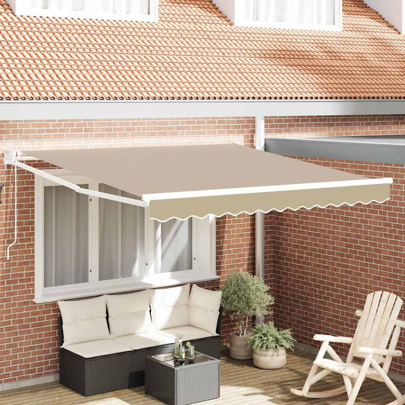 vidaXL Behúzható napellenző Bézs 350 x 250 cm szövet