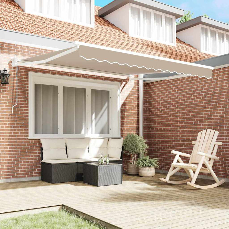 vidaXL Behúzható napellenző Bézs 350 x 250 cm szövet