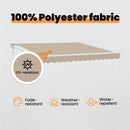 vidaXL Napernyő Bézs 350 x 250 cm Poliészter és fém