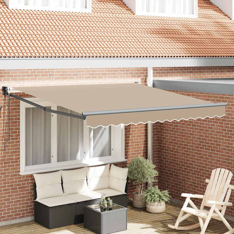 vidaXL Behúzható napellenző Bézs 350 x 250 cm szövet