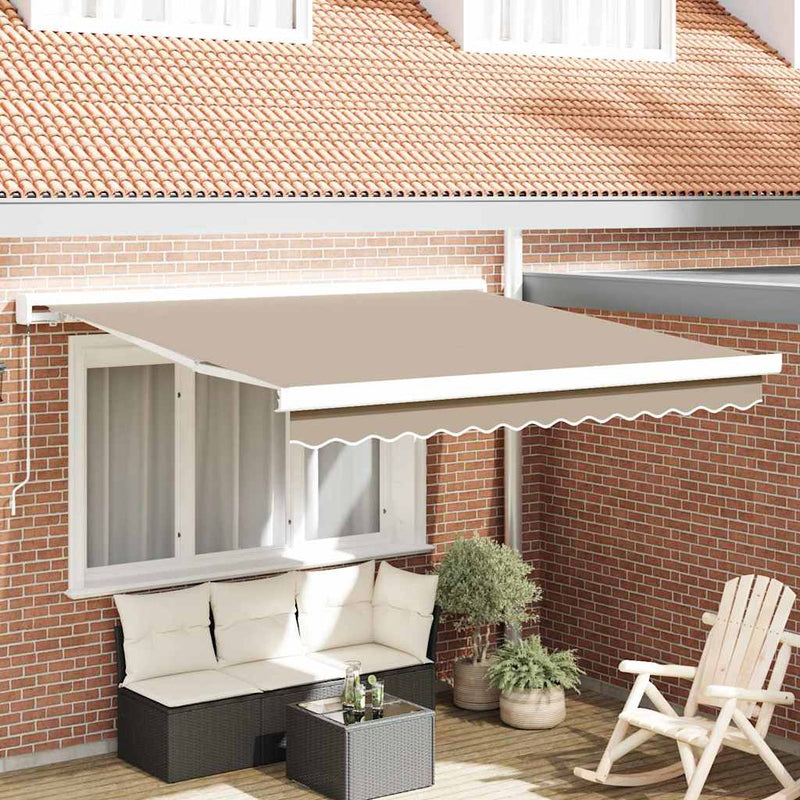 vidaXL Behúzható napellenző Bézs 350 x 250 cm Szövet és Fém