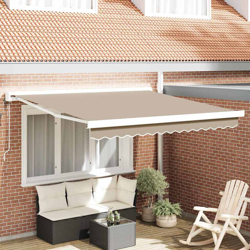 vidaXL Behúzható napellenző Bézs 350 x 250 cm Szövet, Fém