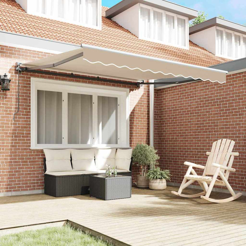 vidaXL Behúzható napellenző Bézs 350x250 cm szövet