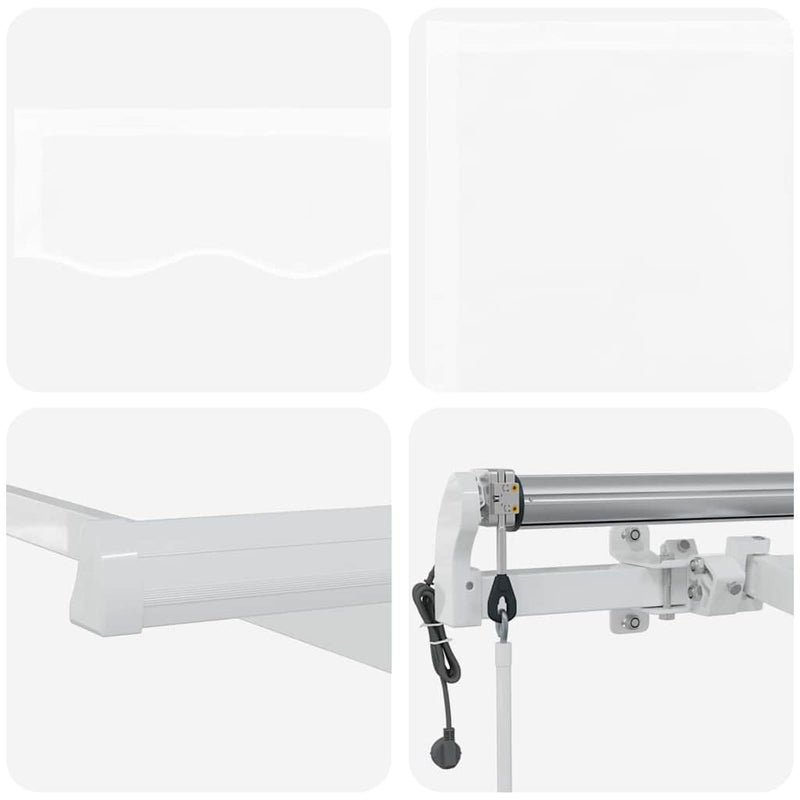 vidaXL Behúzható napellenző 350 x 250 cm Fehér