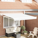vidaXL Behúzható napellenző Fehér 350 x 250 cm Poliészter és fém