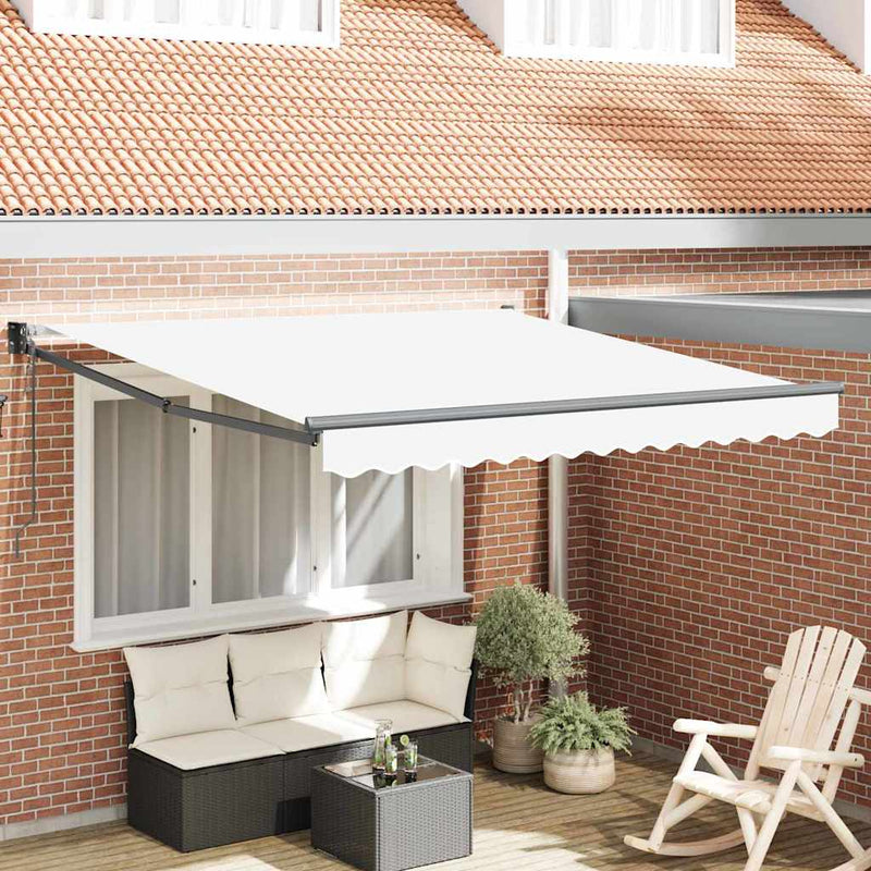 vidaXL Behúzható napellenző Fehér 350 x 250 cm szövet
