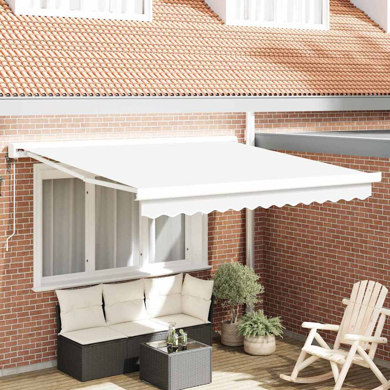 vidaXL Behúzható napellenző Fehér 350 x 250 cm Szövet, Fém