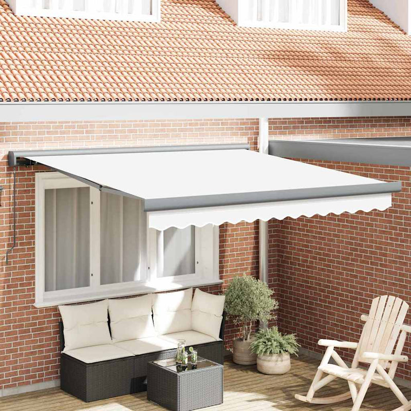 vidaXL Behúzható napellenző Fehér 350 x 250 cm Szövet és Fém