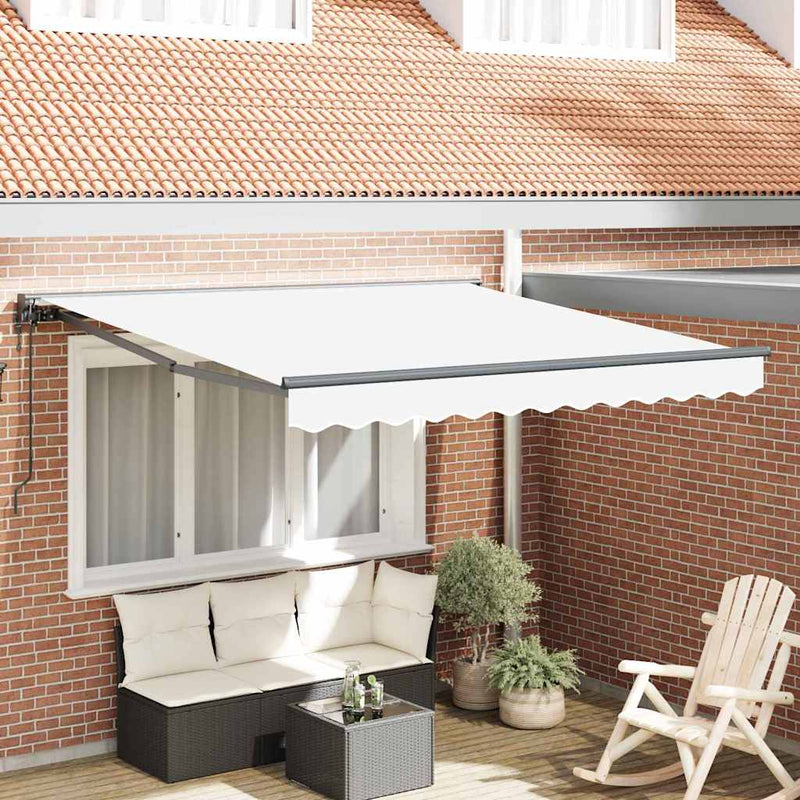 vidaXL Behúzható napellenző Fehér 350x250 cm szövet