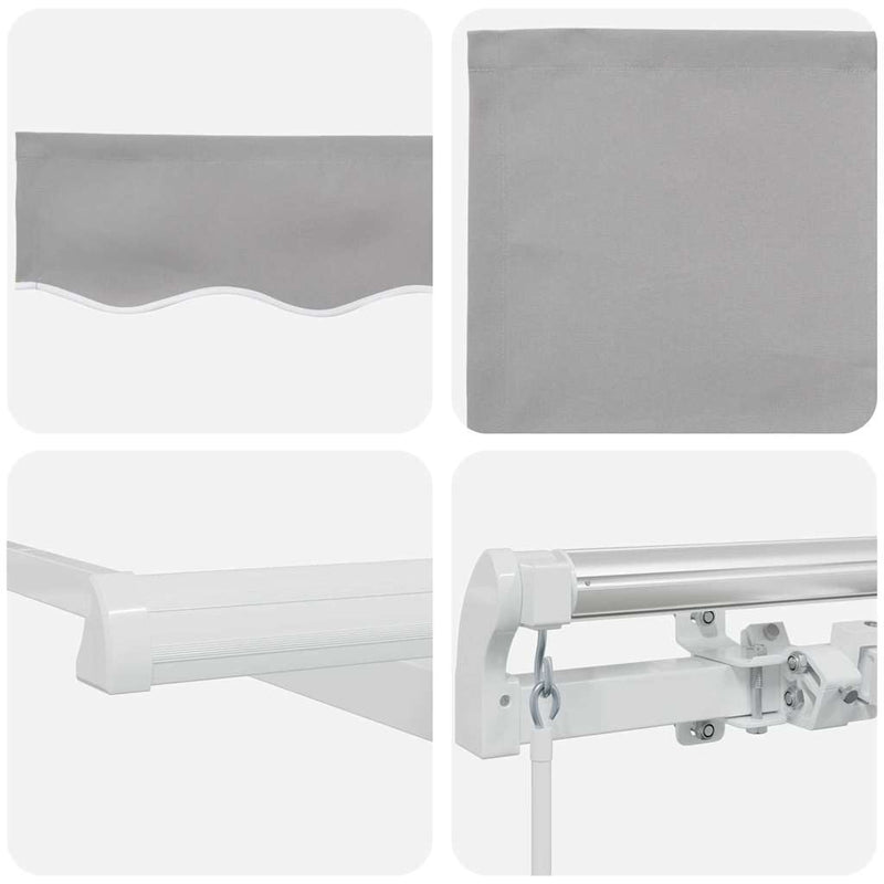 vidaXL Behúzható napellenző Világosszürke 350 x 250 cm szövet