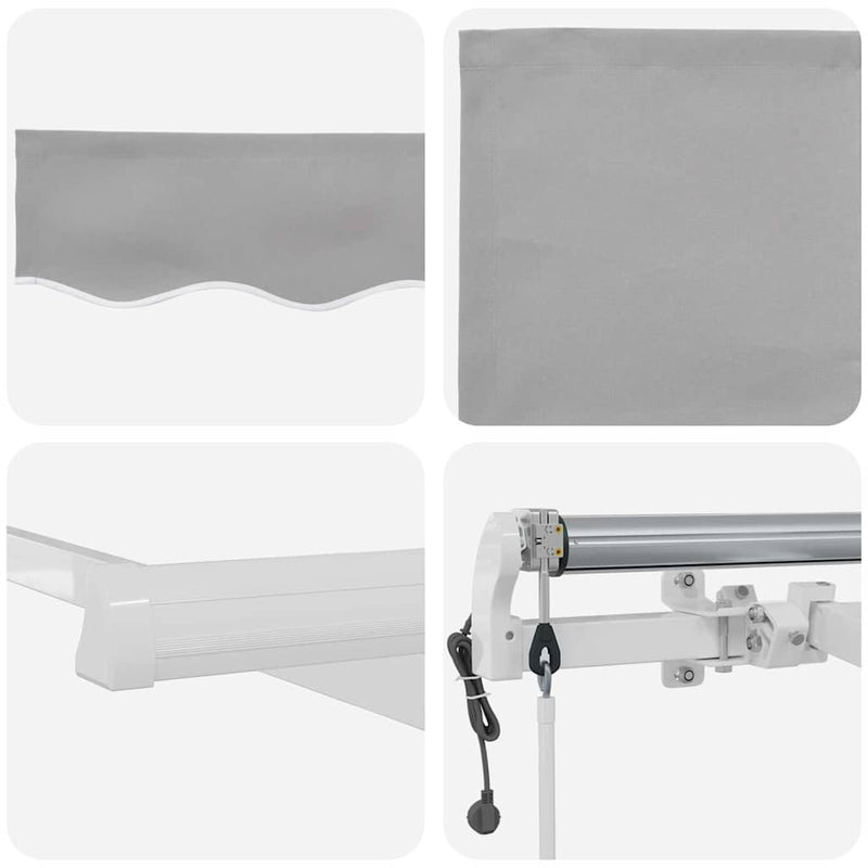 vidaXL Behúzható napellenző 350 x 250 cm Világosszürke