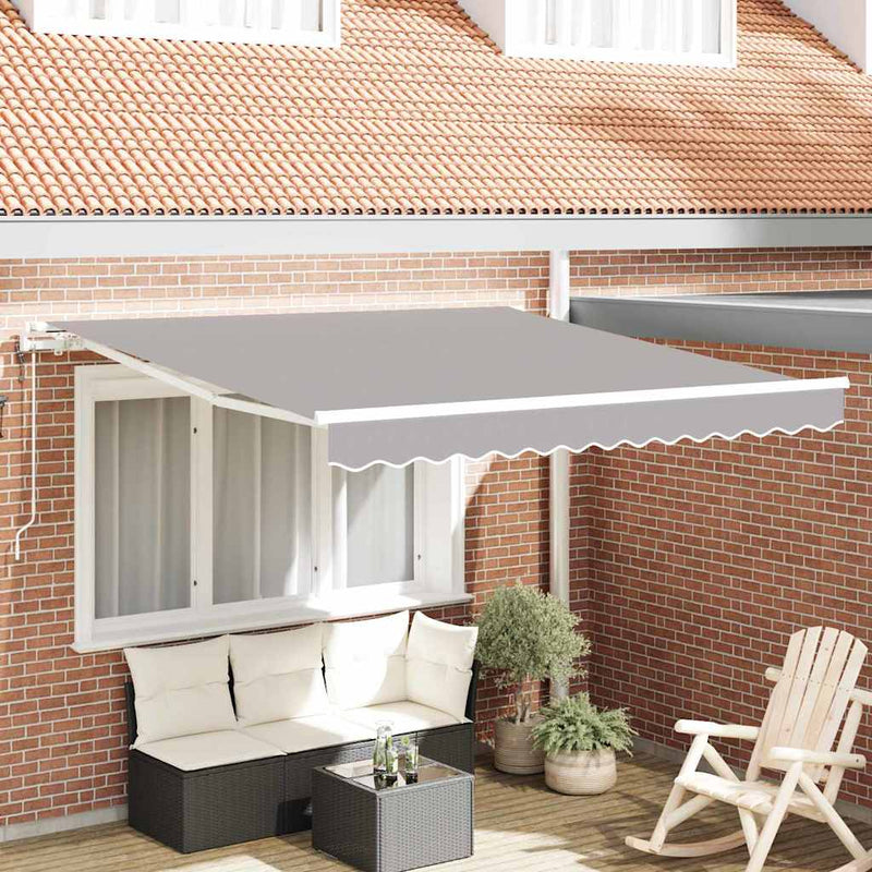 vidaXL Behúzható napellenző 350 x 250 cm Világosszürke