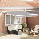 vidaXL Behúzható napellenző Világosszürke 350 x 250 cm Poliészter