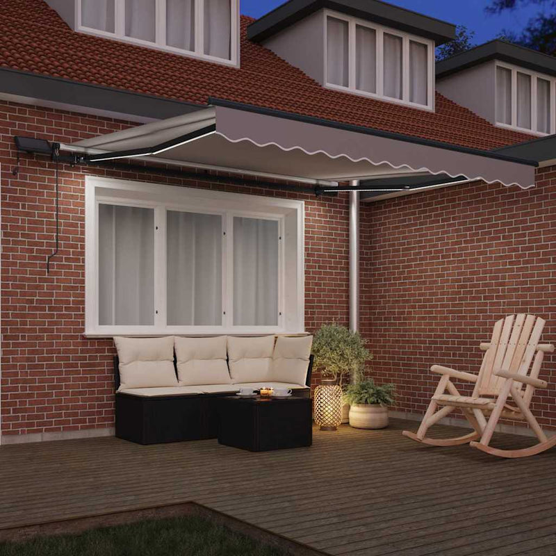 vidaXL Behúzható napellenző Világosszürke 350 x 250 cm szövet