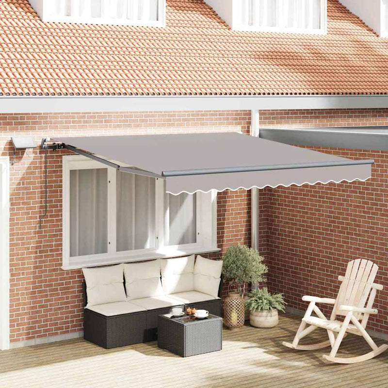 vidaXL Behúzható napellenző Világosszürke 350 x 250 cm szövet